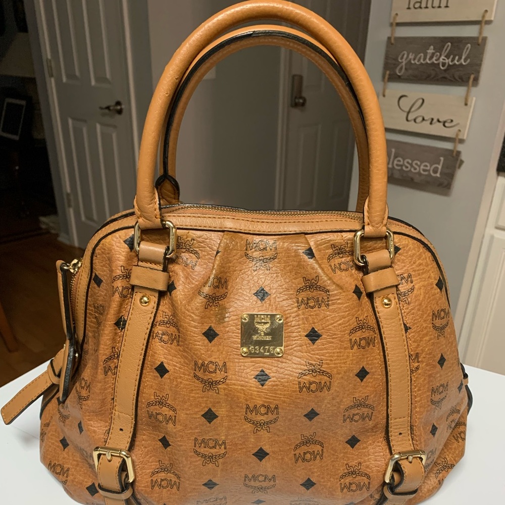 MCM Alma Cognac Large Authentic